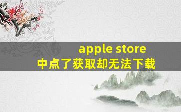 apple store 中点了获取却无法下载